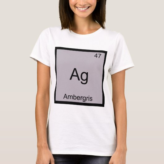 Ag - Ambergris Grappige Chemie Element Symbool T-s T-shirt (Voorkant)