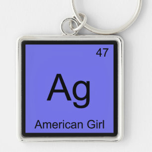 Ag - American Girl Chemie Elementsymbool T-shirt Sleutelhanger