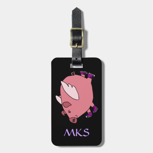 AG- Bagagelabel van vliegende varkens (Voorkant verticaal)