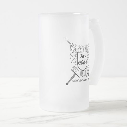 AG Crest Frosted Glass Stein Matglas Bierpul (Voorkant rechts)