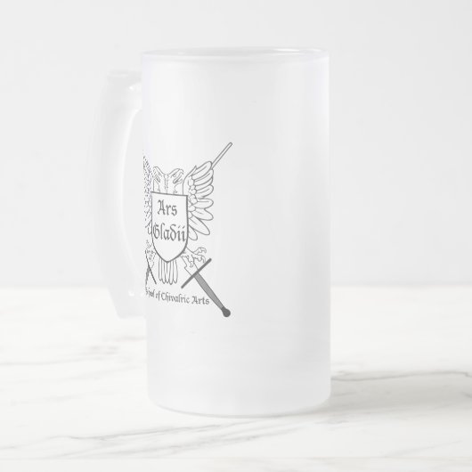 AG Crest Frosted Glass Stein Matglas Bierpul (Voorkant links)
