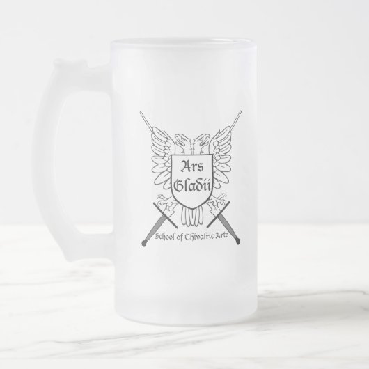 AG Crest Frosted Glass Stein Matglas Bierpul (Links)