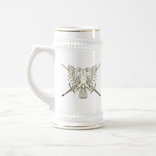 AG Gold en White Eagle Stein Bierpul (Links)