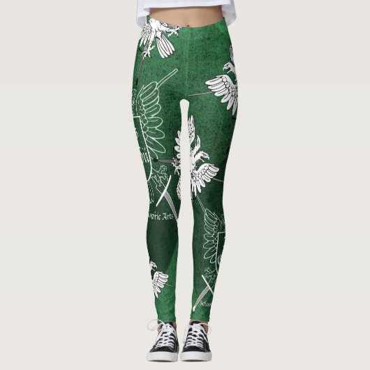 AG "Graffiti" groene Leggings (Voorkant)