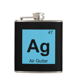 Ag - Luchtgitaar Muziek Chemie Periodiek Systeem Heupfles