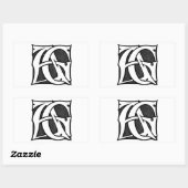 AG Monogram - Initialen AG in gotische stijl Lette Rechthoekige Sticker (Vel)