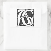 AG Monogram - Initialen AG in gotische stijl Lette Rechthoekige Sticker (Tas)