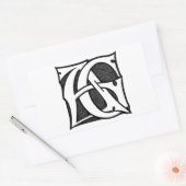 AG Monogram - Initialen AG in gotische stijl Lette Rechthoekige Sticker (Envelop)
