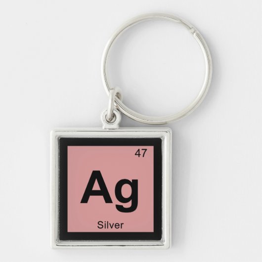 Ag - Silver Chemistry Periodic Table Symbol Sleutelhanger (Voorkant)