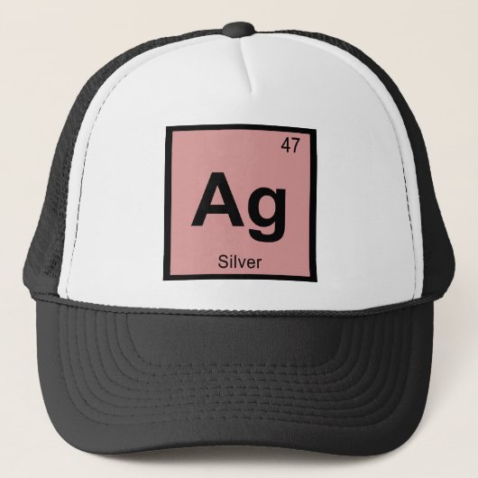 Ag - Silver Chemistry Periodic Table Symbol Trucker Pet (Voorkant)