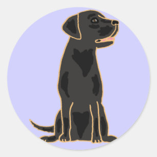 AG- Zwarte Labrador Ronde Stickers