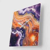 Agaat Art Wall Clock Vierkante Klok (Hoek)