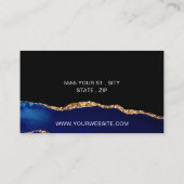 Agaat Blauw Goud Custom Visitekaartje Haarschoonhe (Achterkant)