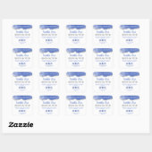 Agaat Blauw Wit Zilver Glitter Productlabels Vierkante Sticker (Vel)