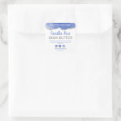 Agaat Blauw Wit Zilver Glitter Productlabels Vierkante Sticker (Tas)