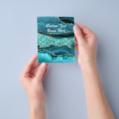 Agaat Blauwgroen Blauw Goud Aqua Turquoise Aangepa Flyer (Hand)