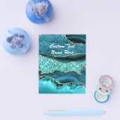 Agaat Blauwgroen Blauw Goud Aqua Turquoise Aangepa Flyer (Enkel)