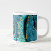 Agaat Blauwgroen Blauw Goud Aqua Turquoise Koffie  Grote Koffiekop (Rechts)