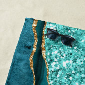 Agaat Blauwgroen Blauw Goud Aqua Turquoise Strandl Strandlaken (In situ)