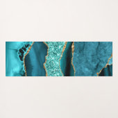 Agaat Blauwgroen Blauw Goud Aqua Turquoise Yoga Ma Yogamat (Achterkant (horizontaal))