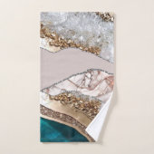 Agaat Blauwgroen Blauw Goud Glitter Marmer Aqua Tu Bad Handdoek (Handdoek)