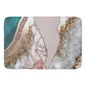 Agaat Blauwgroen Blauw Goud Glitter Marmer Aqua Tu Badmat (Voorkant)