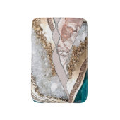 Agaat Blauwgroen Blauw Goud Glitter Marmer Aqua Tu Badmat (Voorkant Verticaal)