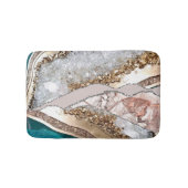 Agaat Blauwgroen Blauw Goud Glitter Marmer Aqua Tu Badmat (Voorkant)