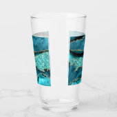 Agaat Blauwgroen Blauw Goud Glitter Marmer Aqua Tu Glas (Links)