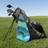 Agaat Blauwgroen Blauw Goud Glitter Marmer Aqua Tu Golfhanddoek (Groen)
