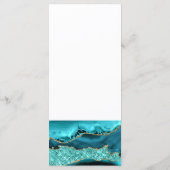 Agaat Blauwgroen Blauw Goud Glitter Marmer Aqua Tu Menu (Achterkant)