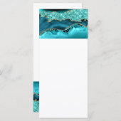 Agaat Blauwgroen Blauw Goud Glitter Marmer Aqua Tu Menu (Voorkant / Achterkant)