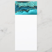 Agaat Blauwgroen Blauw Goud Glitter Marmer Aqua Tu Menu (Voorkant)