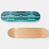 Agaat Blauwgroen Blauw Goud Glitter Marmer Aqua Tu Persoonlijk Skateboard (Horizontaal)