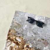 Agaat Blauwgroen Blauw Goud Glitter Marmer Aqua Tu Strandlaken (In situ)