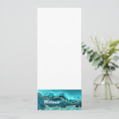 Agaat Blauwgroen Blauw Goud Glitter Turquoise Cust Menu (Staand voorkant)