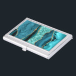 Agaat Blauwgroen Blauw Goud Marmer Aqua Turquoise  Visitekaarthouder<br><div class="desc">Visitekaartjes hoesjes met Agaat Blauwgroen Blauw Goud Glitter Marmer Aqua Turquoise Geode Gift - of Jouw naam / tekst toevoegen - Maak uw speciale cadeau! Formaat wijzigen en verplaatsen of verwijderen / toevoegen van tekst / elementen met aanpassingstool! Ontwerp door MIGNED! Zie mijn andere projecten/design en schilderijen. Je kunt mijn...</div>