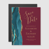 Agaat Blauwgroen Goud Bourgogne Magnetisch Save th (Voorkant / Achterkant)