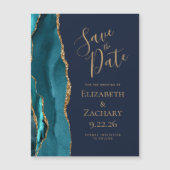 Agaat Blauwgroen Goud Navy Blue Magnetic Save the (Voorkant)