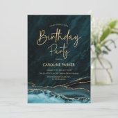 Agaat Blauwgroen Goud Verjaardag elke leeftijd Kaart (Staand voorkant)