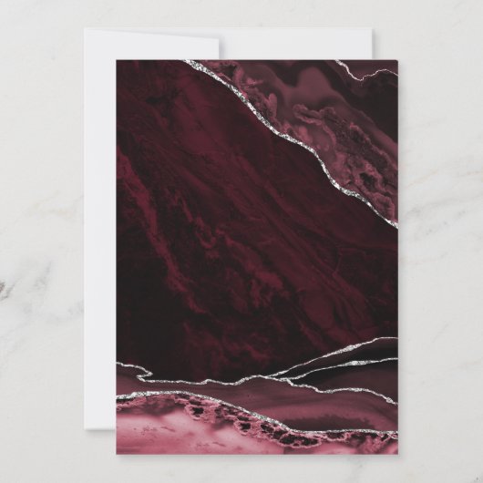 Agaat Bourgondië zilver 19e verjaardag Kaart (Achterkant)