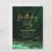 Agaat Emerald Groen Goud Verjaardag Elke Leeftijd Kaart (Voorkant)