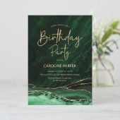 Agaat Emerald Groen Goud Verjaardag Elke Leeftijd Kaart (Staand voorkant)