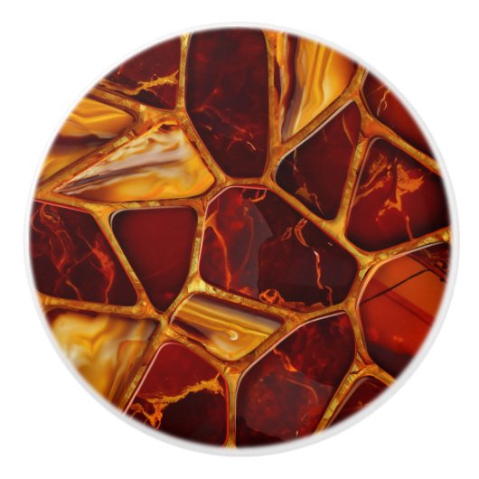 Agaat en Carneool stenen mozaïek Keramische Knop (Voorkant)