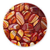 Agaat en Carneool stenen mozaïek Keramische Knop (Voorkant)