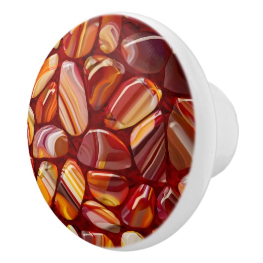 Agaat en Carneool stenen mozaïek Keramische Knop (Rechts)