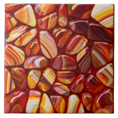 Agaat en Carneool stenen mozaïek Tegeltje (Voorkant)