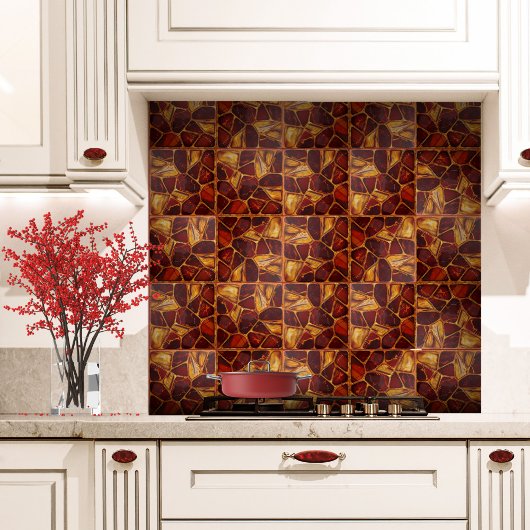 Agaat en Carneool stenen mozaïek Tegeltje