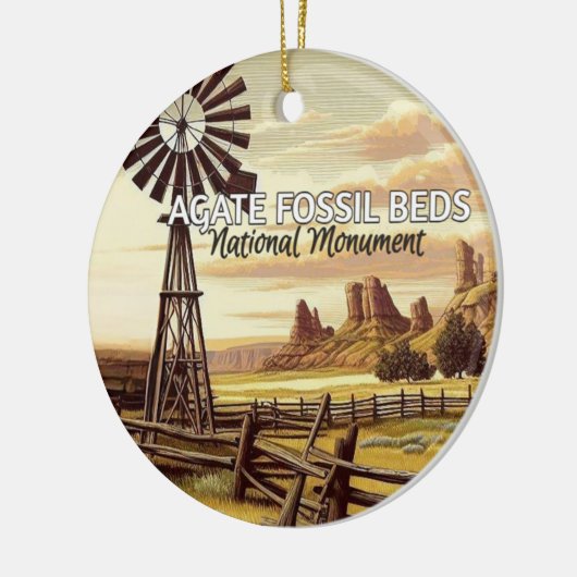 Agaat Fossiele Bedden Nationaal Monument Kerstmis Keramisch Ornament (Links)