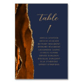 Agaat gebrand Sinaasappel gouden script marineblau Kaart (Achterkant)